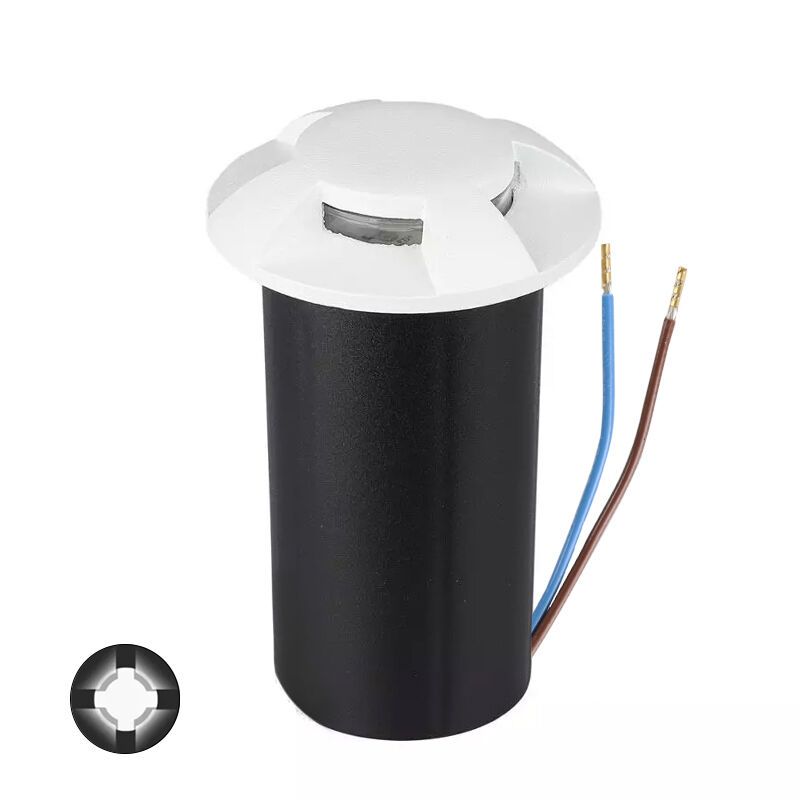 Nowoczesna lampa najazdowa biała, Marcus, 1W, 3000K LED, IP67 Nowoczesna lampa najazdowa biała, Marcus, 1W, 3000K LED, IP67