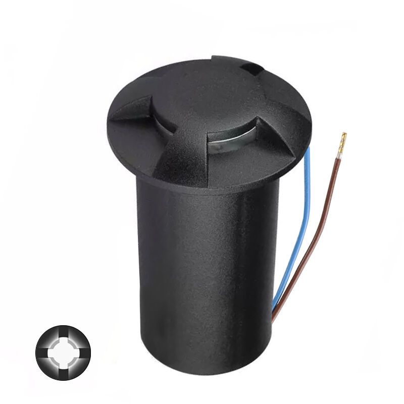 Nowoczesna lampa najazdowa czarna, Marcus, 1W, 6500K LED, IP67 Nowoczesna lampa najazdowa czarna, Marcus, 1W, 6500K LED, IP67