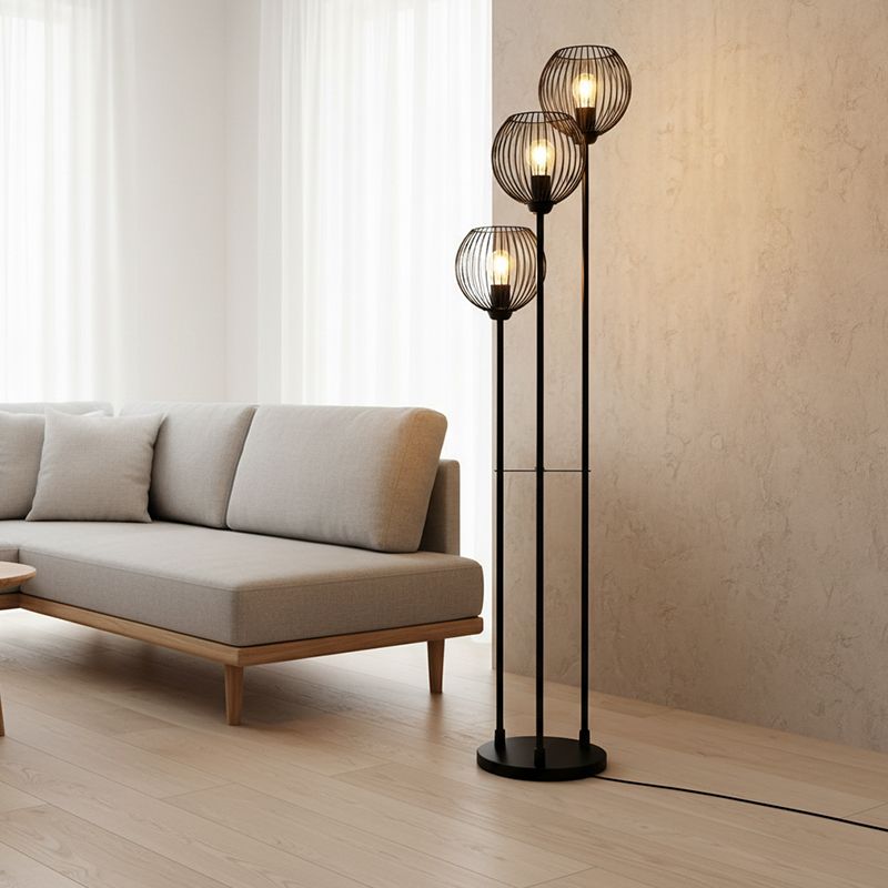 Industrialna lampa stojąca czarna, Wiro, z przełącznik Industrialna lampa stojąca czarna, Wiro, z przełącznik