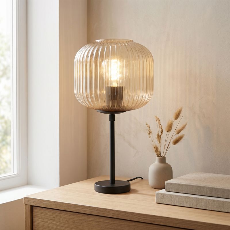 Design lampa stołowa bursztynowa, Charlois, z przełącznik Design lampa stołowa bursztynowa, Charlois, z przełącznik