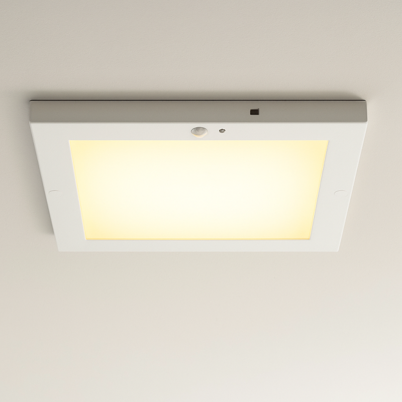 Plastikowa lampa sufitowa z czujnikiem biała, Luan, 20W, 3000K LED Plastikowa lampa sufitowa z czujnikiem biała, Luan, 20W, 3000K LED