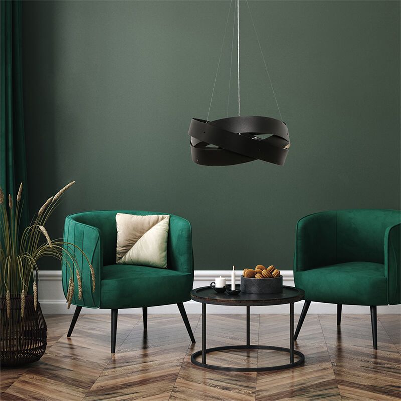 Nowoczesna lampa wisząca czarna, Tanno