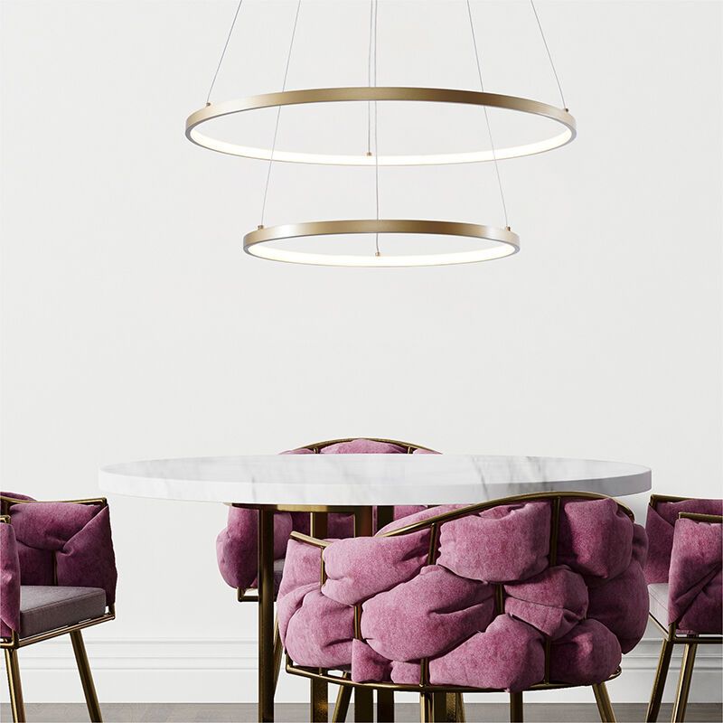 Design lampa wisząca złota, Kubra, 50W, regulowana ciepła do zimnej bieli LED