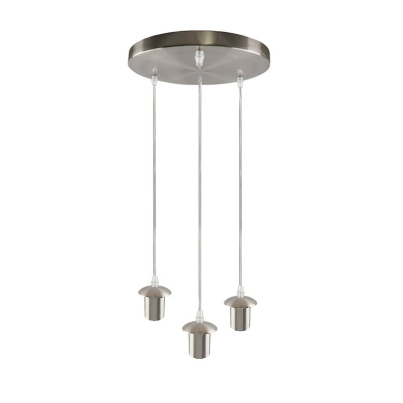 Aluminiowa lampa wisząca bez abażur chromowana, Rika Aluminiowa lampa wisząca bez abażur chromowana, Rika