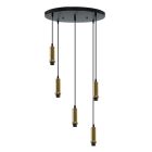 Aluminiowa lampa wisząca bez abażur złota, Rika