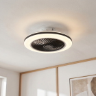 Nowoczesny wentylator sufitowy czarny, Hale, 40W, 3000K LED, z pilot