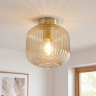 Retro lampa sufitowa bursztynowa, Charlois