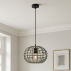 Rattanowa lampa wisząca szara, Roza