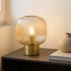 Retro lampa stołowa różowa, Charlois, z przełącznik