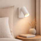 Nowoczesny reflektor ścienny biały, Nadi, z przełącznik