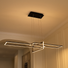Nowoczesna lampa wisząca czarna, Alessandro, 34W, 3000K LED, ściemniana w 3 krokach