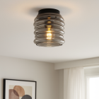 Szklana lampa sufitowa szara, Karen