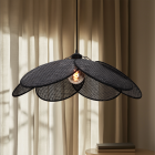 Rattanowa lampa wisząca czarna, Rowen