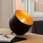 Nowoczesna lampa stołowa czarna, Whitney, z przełącznik