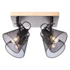 Drewniany spot sufitowy czarny, Havin