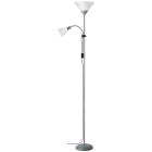 Aluminiowa lampa do czytania stojąca srebrna, Josephina, z przełącznik