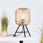 Industrialna lampa stołowa brązowa, Brain, z przełącznik