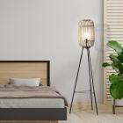 Industrialna lampa stojąca brązowa, Brain, z przełącznik