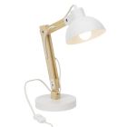 Nowoczesna lampa biurkowa biała, Allegra, z przełącznik