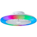 Nowoczesny wentylator sufitowy biały, Sofieke, 40W, RGBW LED, z pilot