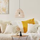 Rattanowa lampa wisząca brązowa, Esra
