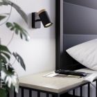 Stalowy nowoczesny reflektor ścienny czarny, Conradus, IP44