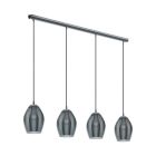 Szklana design lampa wisząca szara, Nikky
