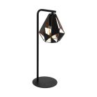 Stalowa design lampa stołowa czarna, Acri, z przełącznik