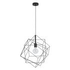 Stalowa industrialna lampa wisząca czarna, Aemilius