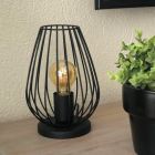 Metalowa nowoczesna lampa stołowa czarna, Kitana, z przełącznik