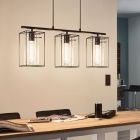 Szklana industrialna lampa wisząca czarna, Aprica