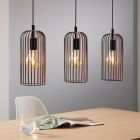 Stalowa industrialna lampa wisząca czarna, Silje