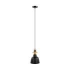 Metalowa retro lampa wisząca czarna, Alain