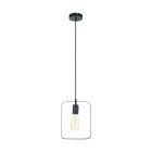 Metalowa retro lampa wisząca czarna, Aida
