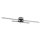 Plastikowy design plafon sufitowy czarny, Vidya, 20W, 4000K LED, ściemniana w 3 krokach