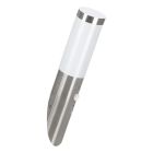 Plastikowy kinkiet zewnętrzny z czujnikiem ruchu srebreny, Carlein, IP44