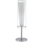 Szklana design lampa stołowa chromowana, Barceno, z przełącznik