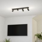 Aluminiowa nowoczesna inteligentna lampa sufitowa czarna, Mayke, 3,7W, RGBW LED