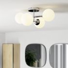 Stalowa nowoczesna lampa sufitowa chromowana, Cornee, 4,2W, 2700K LED, IP44