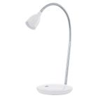 Plastikowa lampa biurkowa biała, Matteo, 3W, 3000K LED, z przełącznik
