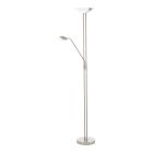 Szklana design lampa do czytania stojąca niklowa, Brava, 20W, 3000K LED, z przełącznik