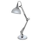 Metalowa industrialna lampa biurkowa chromowana, Josha, z przełącznik