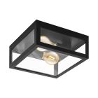 Stalowa industrialna lampa zewnętrzna czarna, Alihan, IP44
