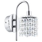 Kryształowy design kinkiet chromowany, Almedina, IP44