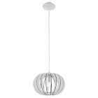 Drewniana rustykalna lampa wisząca biała, Kiran