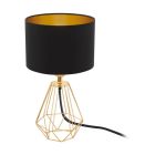 Tkanina design lampa stołowa mosiądz, Acri, z przełącznik