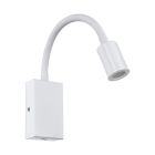 Plastikowy nowoczesny kinkiet biały, Cafer, 4W, 3000K LED, z przełącznik