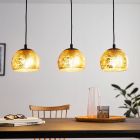 Szklana design lampa wisząca złota, Gaston