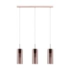 Szklana design lampa wisząca miedziana, Tino