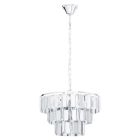 Kryształowa design lampa wisząca chromowana, Nikay